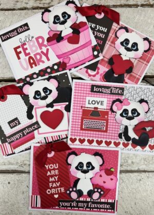 February 7th – Valentine Panda Bears Paper Piecing Cards (pre-order by 02/04)