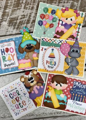 February 19th – Happy Birthday Paper Piecing Cards (pre-order by 02/16)