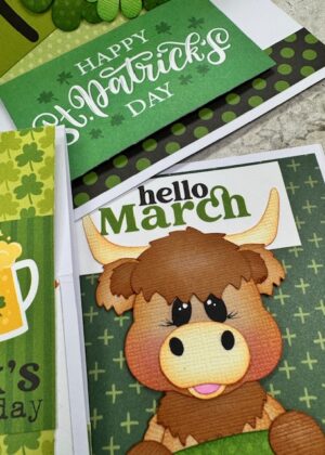 March 5th – St. Patrick’s Day paper piecing cards (pre-order by 03/03)