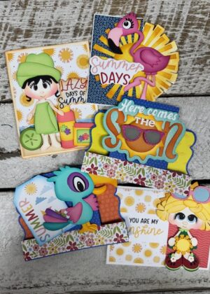 June 24th – Summer Sunshine Paper Piecing Cards with Leslie (pre-order by 06/22)