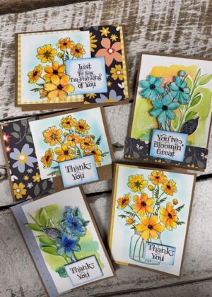 June 28th - Blooms & Brushstrokes Watercolor Cards with Leslie (pre-order by 06/26)
