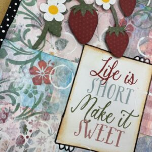 Strawberry Mixed Media Art Journal Class in Peoria AZ | Scraps of Love June 28th