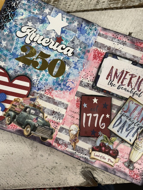 America 250 Mixed Media Art Journal Class | Patriotic Creative Journaling Workshop July 19th