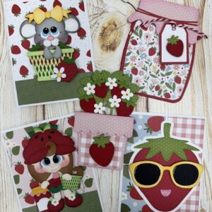 Summer Strawberry Paper Piecing Cards | Card Making Class with Leslie at Scraps of Love August 29th