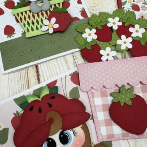 Summer Strawberry Paper Piecing Cards | Card Making Class with Leslie at Scraps of Love August 29th