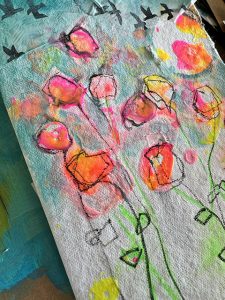 From Blobs to Flowers & Birds with Dina Wakley | Ranger Artist Workshop at Scraps of Love September 26th