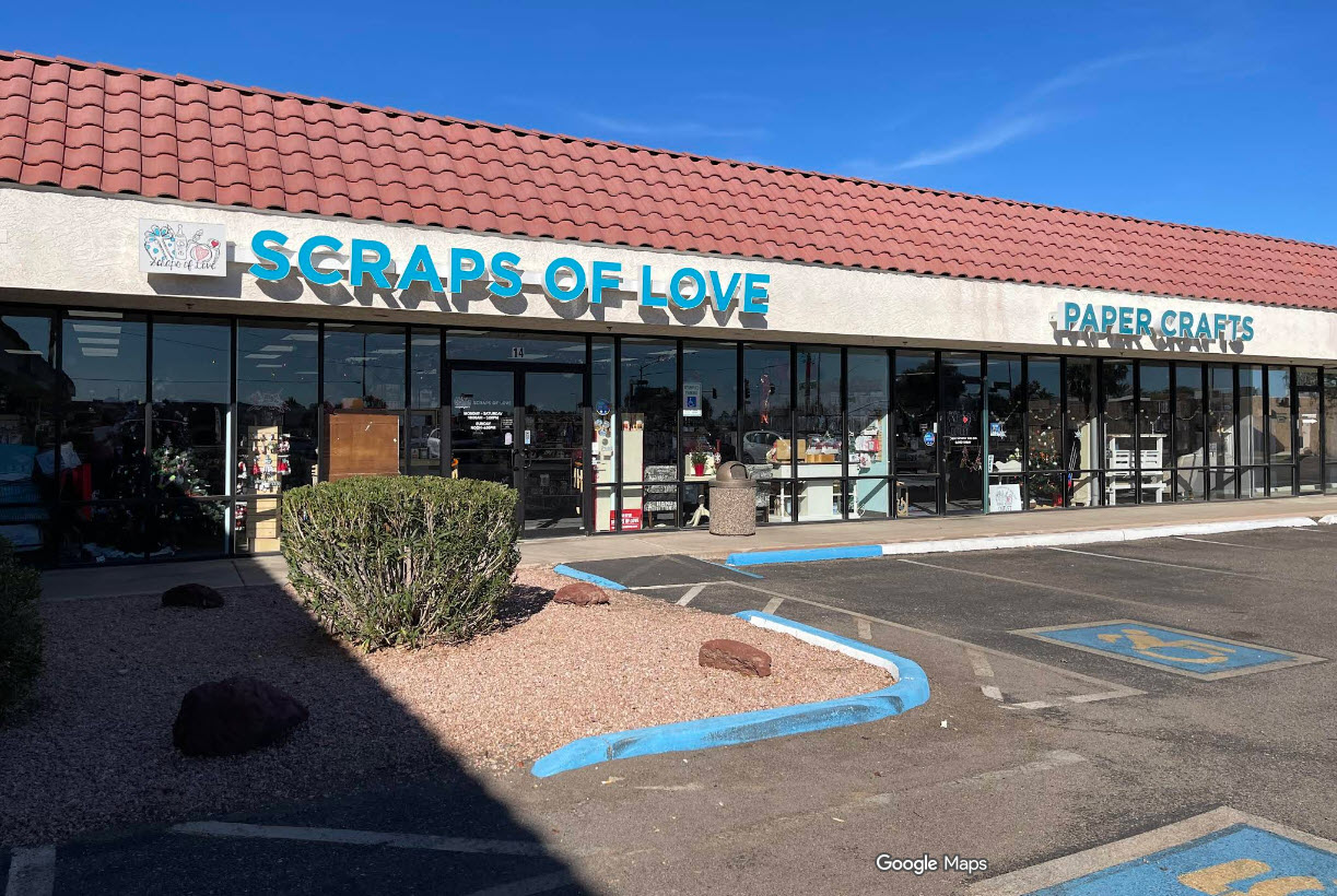 Scraps of Love storefront in Peoria, Arizona