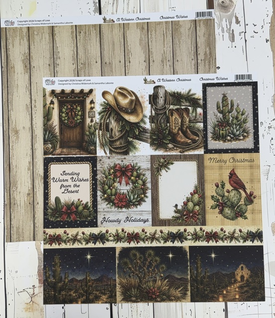 Western Christmas Scrapbook Paper | A Western Christmas 12x12 Paper Collection - Image 2