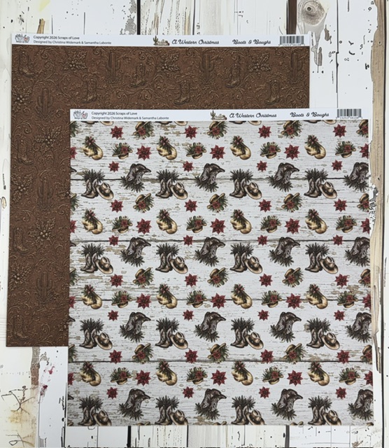 Western Christmas Scrapbook Paper | A Western Christmas 12x12 Paper Collection - Image 6