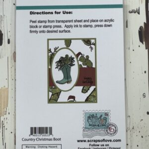 Country Christmas Boot Western Christmas Stamp Set | Scraps of Love