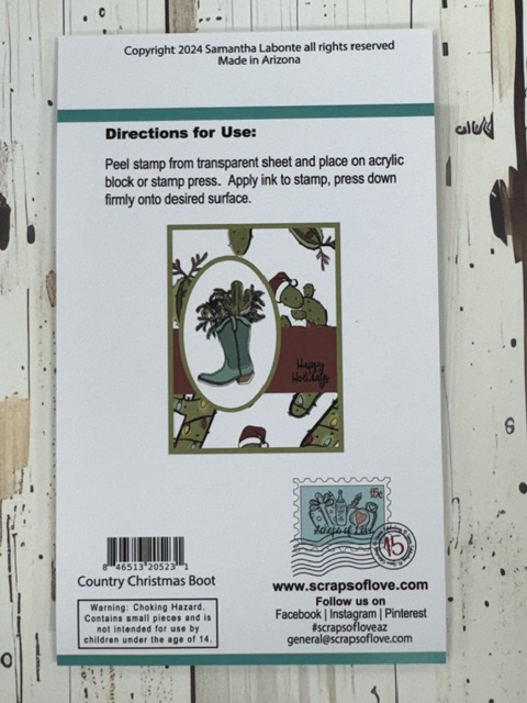 Country Christmas Boot Western Christmas Stamp Set | Scraps of Love - Image 2
