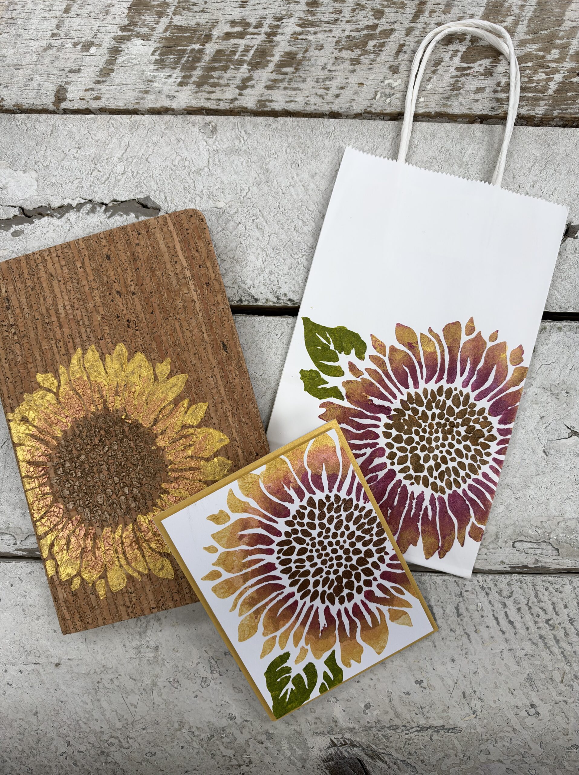 Golden Sunflower Stenciled Gifts Class | Scraps of Love