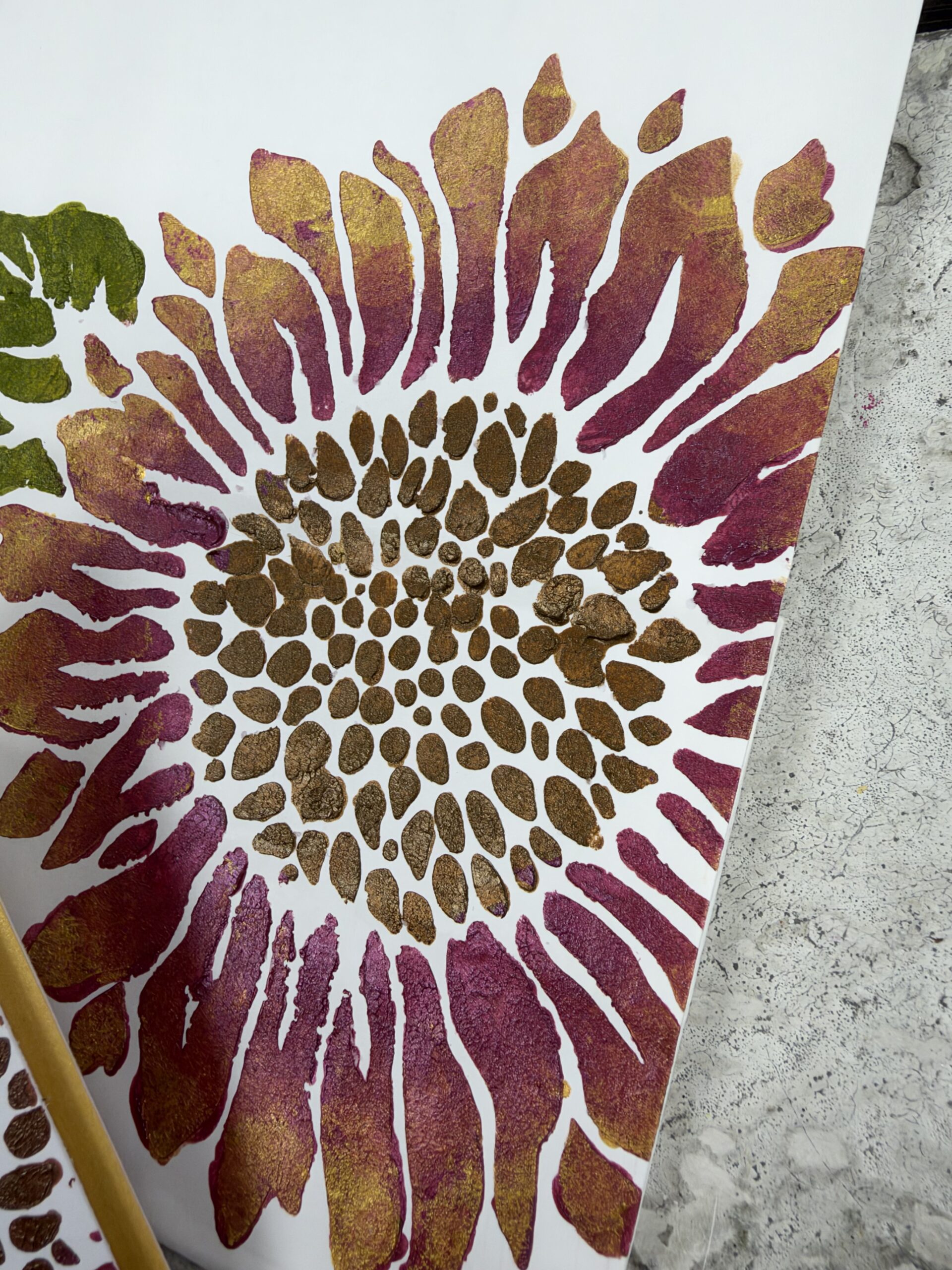Golden Sunflower Stenciled Gifts Class | Scraps of Love - Image 3
