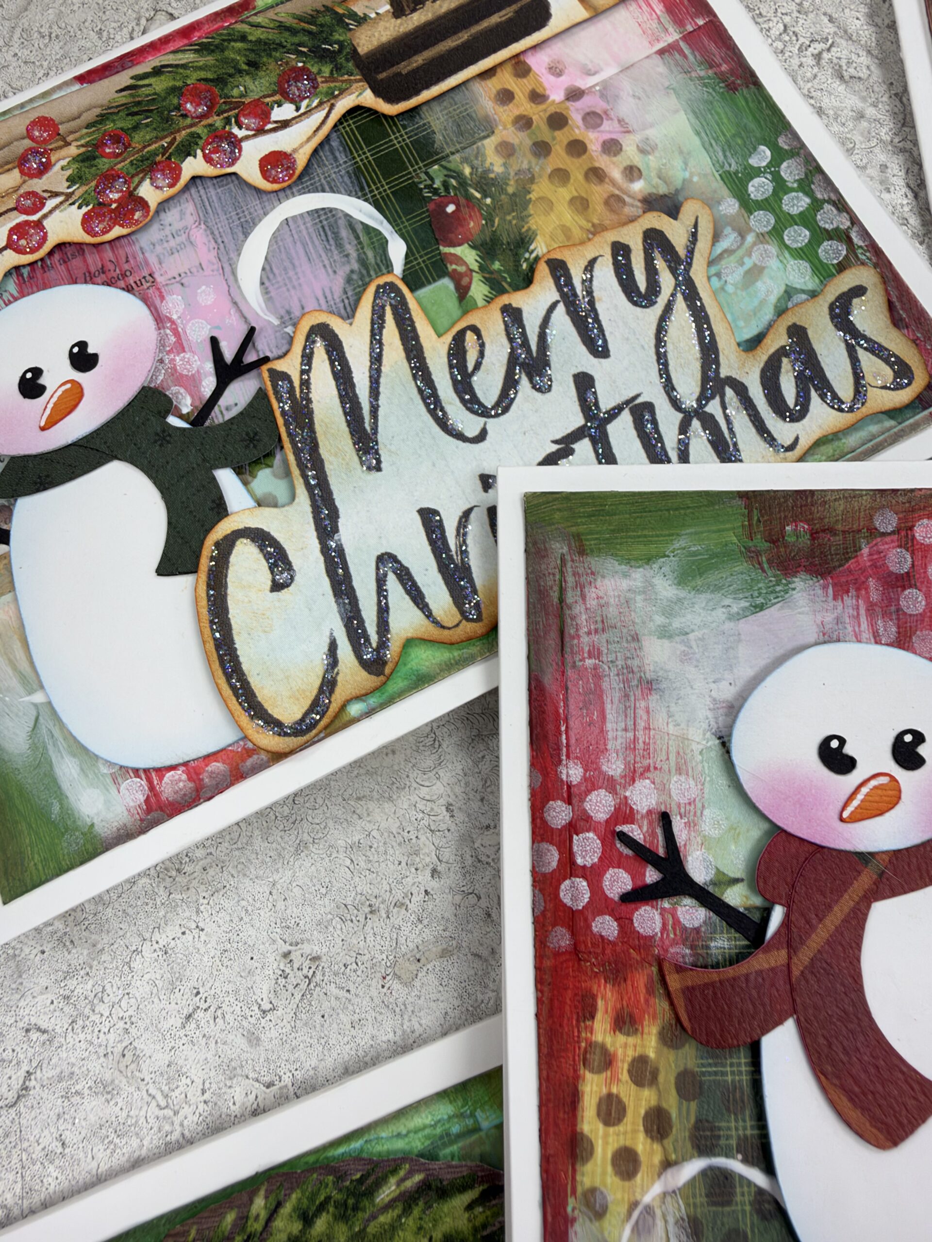 Frost & Flourish Christmas Mixed Media Cards | Scraps of Love - Image 3