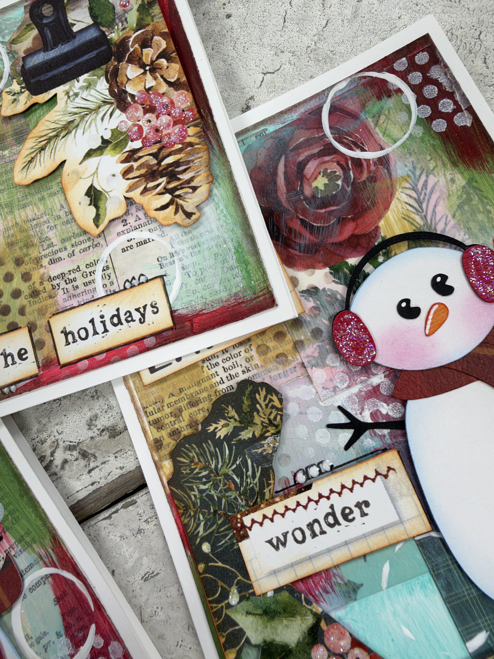 Frost & Flourish Christmas Mixed Media Cards | Scraps of Love - Image 2